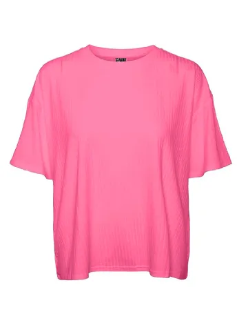 Tricou Oversize Pieces, roz Roz
