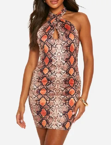 Rochie scurta Boohoo, imprimeu sarpe