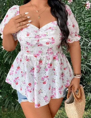 Bluza SHEIN CURVE, alb