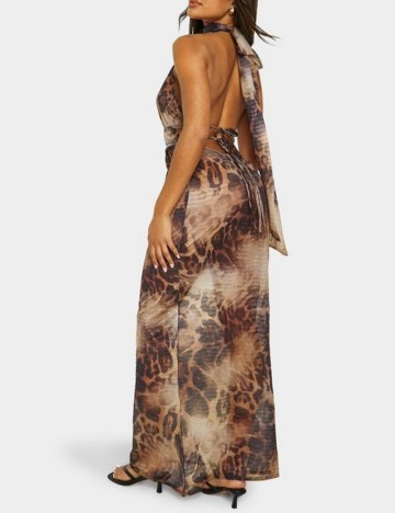 Rochie lunga Boohoo, animal print