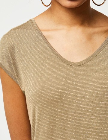 Tricou Pieces, bej