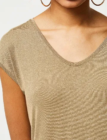 Tricou Pieces, bej Crem