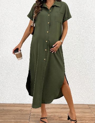 Rochie lunga SHEIN Maternity, verde