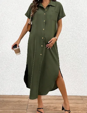 Rochie lunga SHEIN Maternity, verde