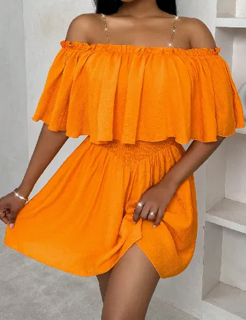 Rochie scurta SHEIN, portocaliu