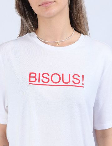 Tricou Pieces, alb