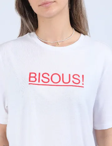 Tricou Pieces, alb