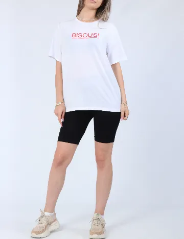 Tricou Pieces, alb