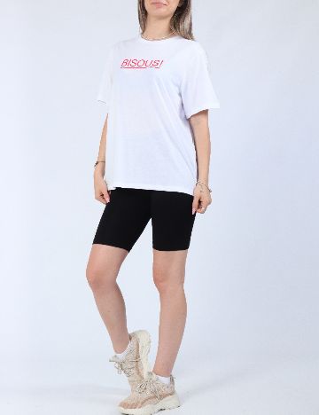 Tricou Pieces, alb