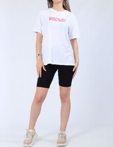Tricou Pieces, alb