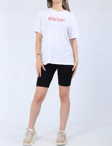 Tricou Pieces, alb