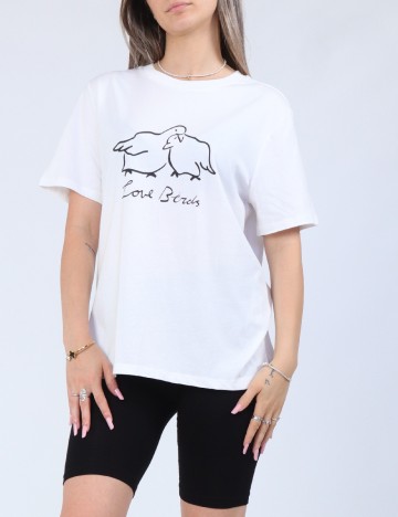 Tricou Pieces, alb