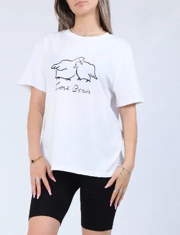 Tricou Pieces, alb
