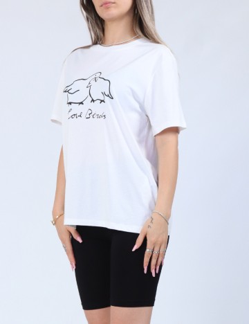 Tricou Pieces, alb