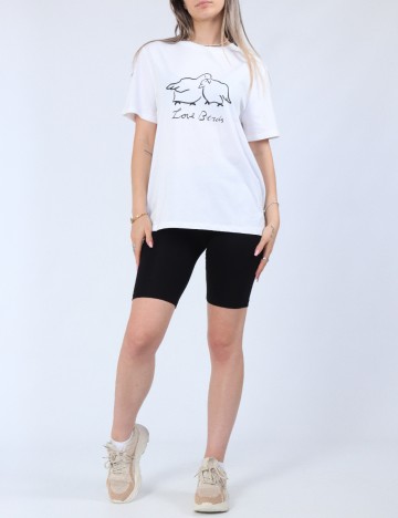 Tricou Pieces, alb