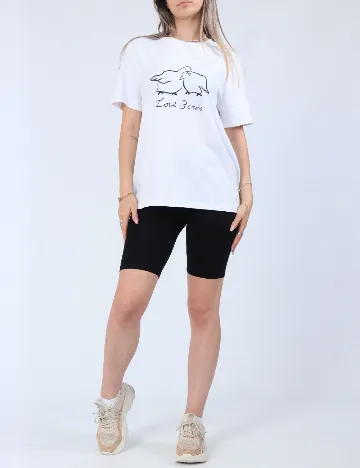 Tricou Pieces, alb