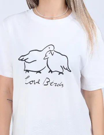 Tricou Pieces, alb