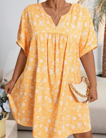 Rochie scurta SHEIN CURVE, portocaliu