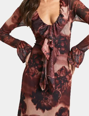 Rochie lunga Boohoo, floral print