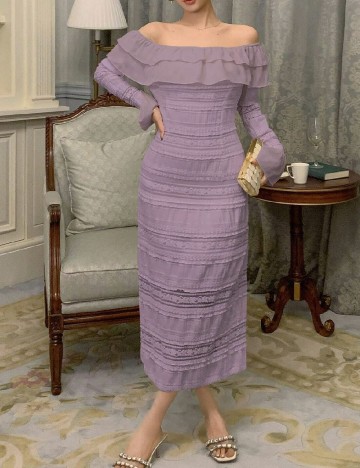 Rochie medie Dazy, mov
