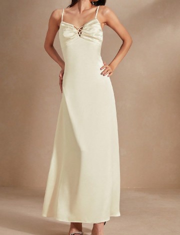 Rochie lunga Anewsta, crem