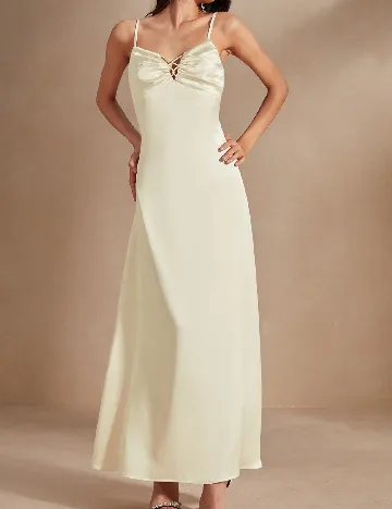 Rochie lunga Anewsta, crem