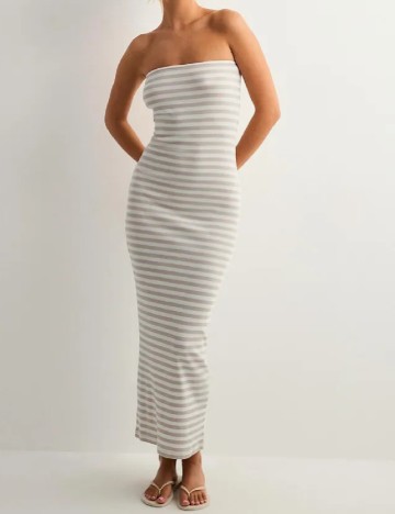 Rochie lunga Vero Moda, alb/bej