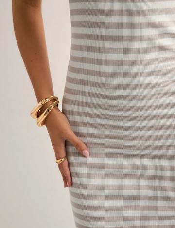 Rochie lunga Vero Moda, alb/bej