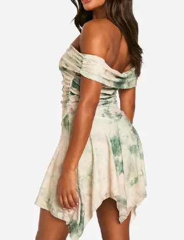 Rochie scurta Boohoo, crem/verde