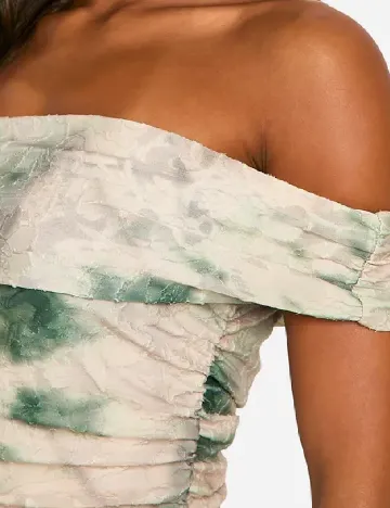 Rochie scurta Boohoo, crem/verde