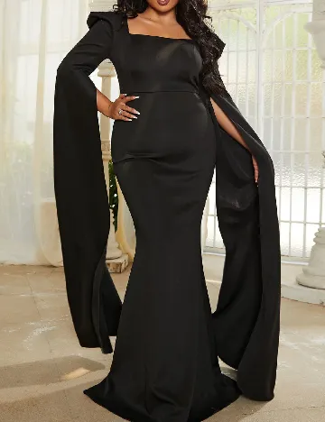 Rochie lunga Miss Ord Plus Size, negru