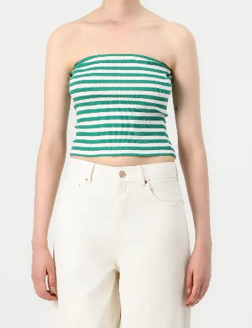 Top Vero Moda, alb/verde Verde