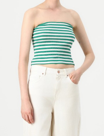 Top Vero Moda, alb/verde