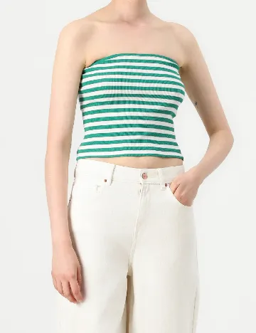 Top Vero Moda, alb/verde Verde