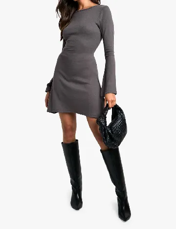 Rochie scurta Boohoo, gri Gri