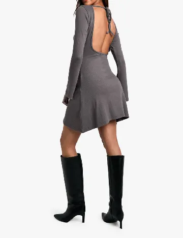Rochie scurta Boohoo, gri Gri