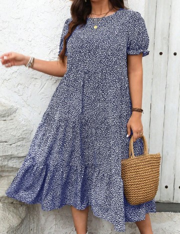 Rochie medie SHEIN CURVE, albastru