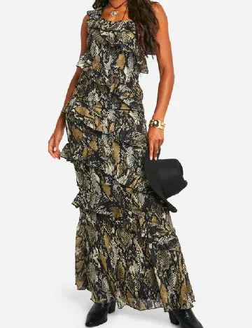 Rochie lunga Boohoo, mix culori