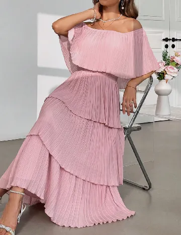Rochie lunga SHEIN, roz pudra