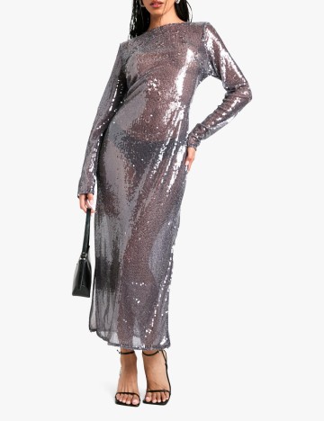 Rochie lunga Boohoo, gri