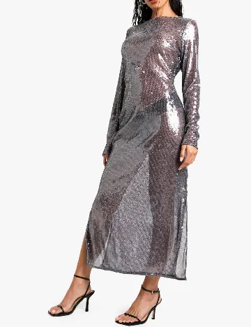 Rochie lunga Boohoo, gri Gri