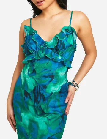 Rochie lunga Boohoo, verde Verde