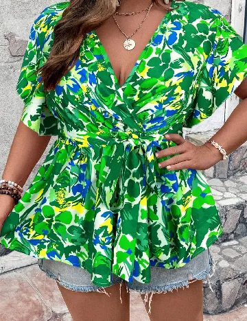 Bluza SHEIN CURVE, verde