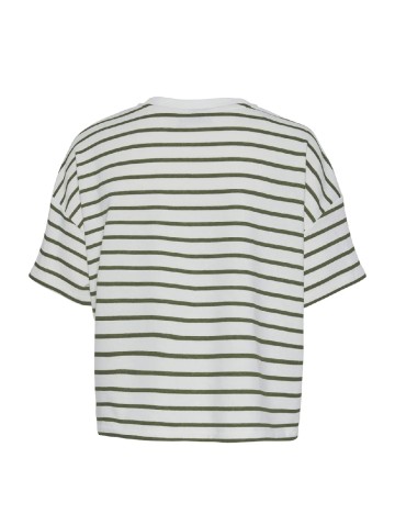 Tricou Pieces, alb/verde