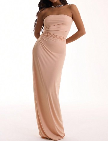 Rochie lunga Musera, piersica