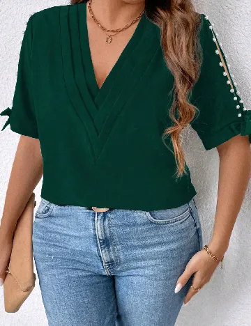 Bluza SHEIN CURVE, verde Verde