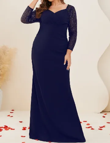 Rochie lunga SHEIN CURVE, bleumarin Albastru