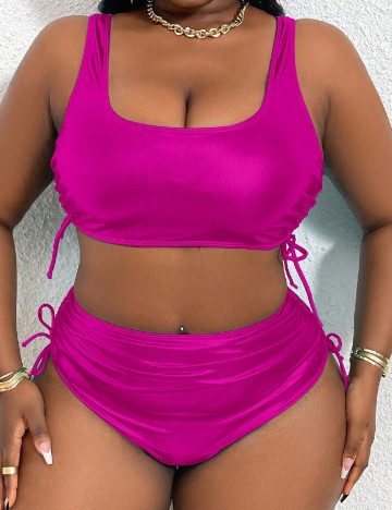 Costum de baie SHEIN CURVE, roz