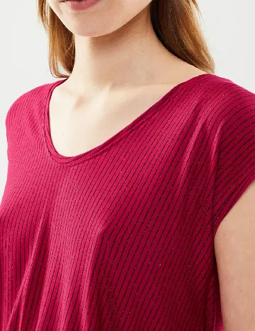 Tricou Pieces, magenta