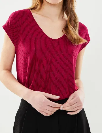 Tricou Pieces, magenta